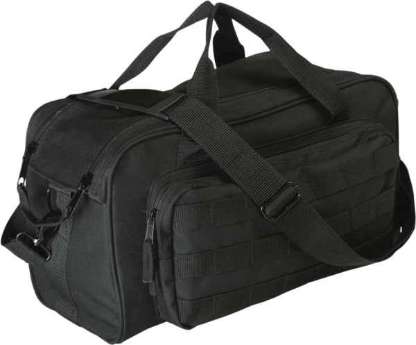 Allen 2205 Range Bag Black Cordura with MOLLE Loops Detachable Shoulder Strap & Padded Pistol Rug 15″ x 8″ x 8.50″ Interior Dimensions