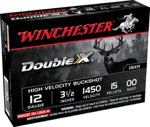 Winchester Ammo SB12L00 Double X High Velocity 12 Gauge 3.50″ 15 Pellets 00 Buck Shot 5rd Box