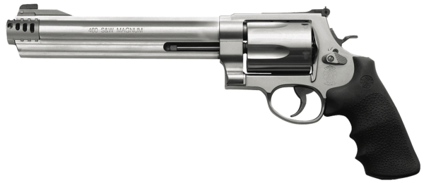 Smith & Wesson 163460 Model 460 XVR 460 S&W Mag 8.38″ Threaded Stainless Steel Barrel & 5rd  Cylinder  Satin Stainless Steel X-Frame  Two Muzzle Brakes  Removable Interchangeable Compensator