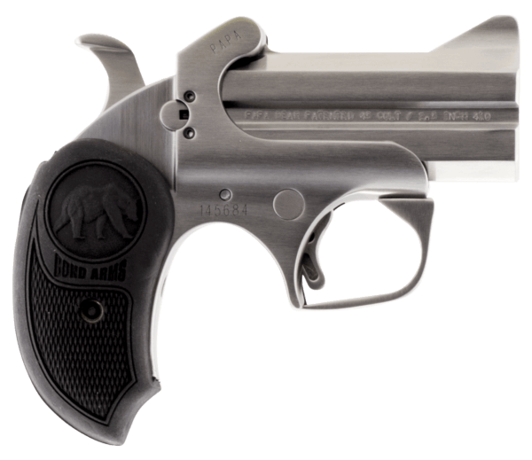 Bond Arms BAPB Papa Bear 45 Colt/410 Pistol Single 45 Colt (LC)/410 Gauge 3″ 2 Round Rubber Stainless
