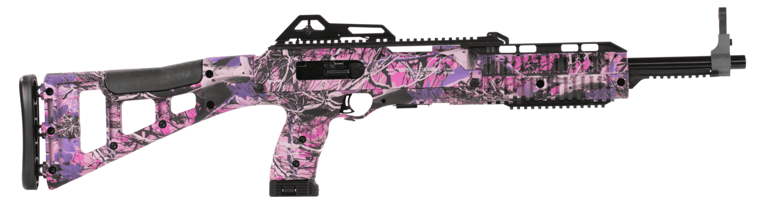 Hi-Point 4095TSPI 4095TS Carbine 40 S&W Caliber with 17.50″ Barrel  10+1 Capacity  Country Girl Metal Finish  Country Girl Camo Fixed All Weather Skeletonized Stock & Polymer Grip Right Hand