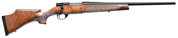 Weatherby VWR308NRO0 Vanguard Camilla 308 Win Caliber with 5+1 Capacity  20″ Barrel  Matte Blued Metal Finish & Satin Turkish Walnut Fleur de Lis Checkering Fixed Monte Carlo with High Comb Stock Right Hand (Compact)