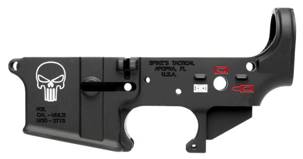 Spikes STLS015CFA Punisher Color Filled AR Platform Multi-Caliber Black