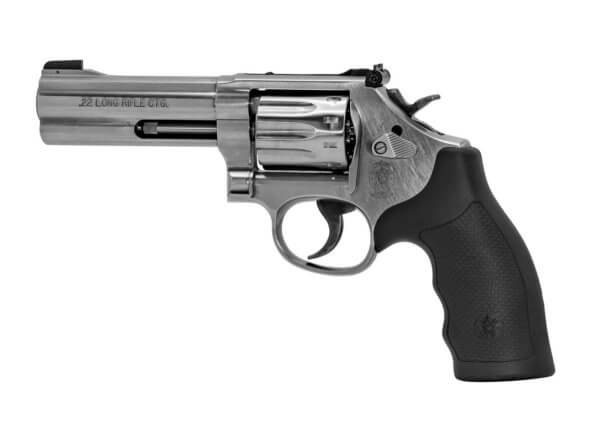 Smith & Wesson 160584 617 K-Frame Single/Double 22 Long Rifle (LR) 4″ 10 rd Black Synthetic Grip Stainless