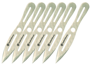 Smith & Wesson Knives SWTK8CP Throwing Knives 4.50″ Fixed Spear Point Plain 2Cr13 SS Blade 2Cr13 Stainless Handle 6 Pack