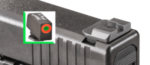 AmeriGlo SW245 i-Dot Sight Set for Smith & Wesson M&P Shield Black | Green Tritium with Orange Outline Front Sight Green Tritium i-Dot Rear Sight