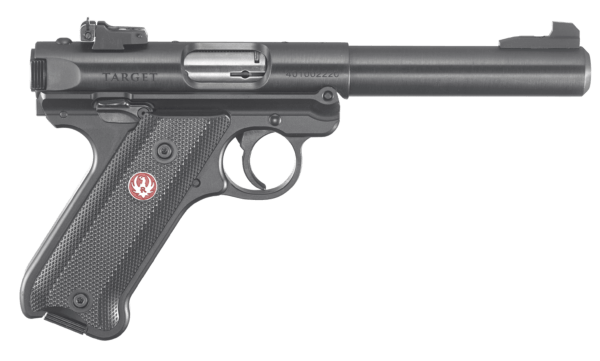 Ruger 40101 Mark IV Target 22 LR Caliber with 5.50″ Bull Barrel, 10+1 Capacity, Overall Blued Metal Finish & Checkered Black Polymer Grip