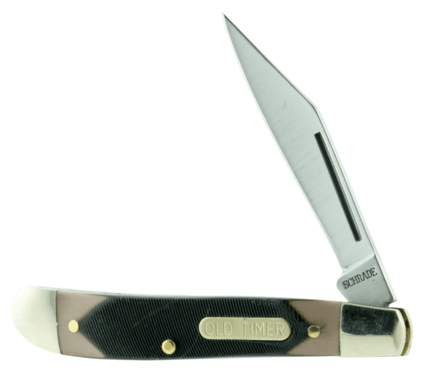 Old Timer 12OT Schrade Pal 2.20″ Stainless Steel Clip Point Sawcut Handles With Nickel Silver Bolsters Handle Folder