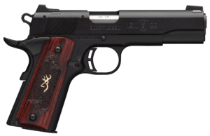 Browning 051852490 1911-22 Black Label Medallion Compact 22 LR 3.63″ 10+1 Matte Black Finish Aluminum Frame & Slide with Checkered Rosewood with Gold Buck Mark Inlay Grip