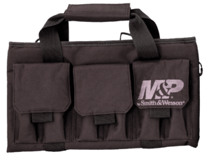 M&P Accessories 110029 Pro Tac Handgun Case made of Nylon with Black Finish  Internal Pocket  Padded Walls & Full Wraparound Carry Straps Holds up to 2 Handguns 15.50 W x 10.50″ H x 4″ D Exterior Dimensions”
