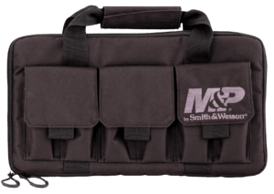M&P Accessories 110019 Defender Handgun Case Medium Black/Gray Holds Handgun Nylon