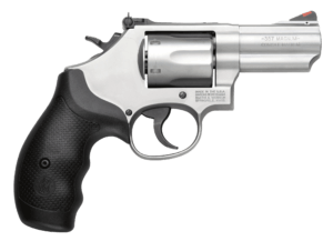 Smith & Wesson 10061 Model 66 Combat Magnum 357 Mag or 38 S&W Spl +P Stainless Steel 2.75″ 2 Piece Barrel 6rd Cylinder & K-Frame Full-length Extractor Rod Synthetic Grip Internal Lock