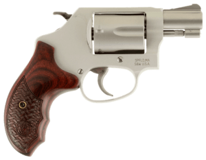 Smith & Wesson 163811 642 Airweight Crimson Trace Lasergrip 38 Special 1.88″ 5 Round Stainless Black Synthetic Crimson Trace Lasergrip Grip