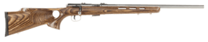 Savage Arms 96200 93R17 BTVSS 17 HMR Caliber with 5+1 Capacity  21 Barrel  Satin Stainless Metal Finish  Fixed Thumbhole Natural Brown Laminate Stock & AccuTrigger Right Hand (Full Size)”