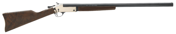 Henry H015B44 Single Shot 44 Rem Mag Caliber with 1rd Capacity 22″ Blued Barrel Polished Brass Metal Finish & American Walnut Stock Right Hand (Full Size)
