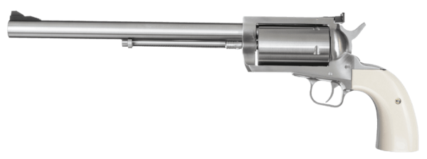 Magnum Research BFR500SW10B BFR Long Cylinder Extra Large Frame 500 S&W Mag 5 Shot  10 Brushed Stainless Steel Barrel  Cylinder & Frame  Bisley White Laminate Grip  Exposed Hammer”