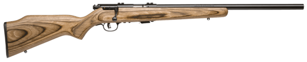 Savage Arms 25700 Mark II BV 22 LR Caliber with 5+1 Capacity  21 Heavy Barrel  Matte Blued Metal Finish  Natural Brown Laminate Stock & AccuTrigger Right Hand (Full Size)”
