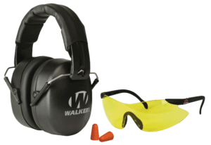 Walker’s GWPFM3GFP EXT Range Shooting Muff Combo Kit Foam 31 db Over the Head Orange Black Adult