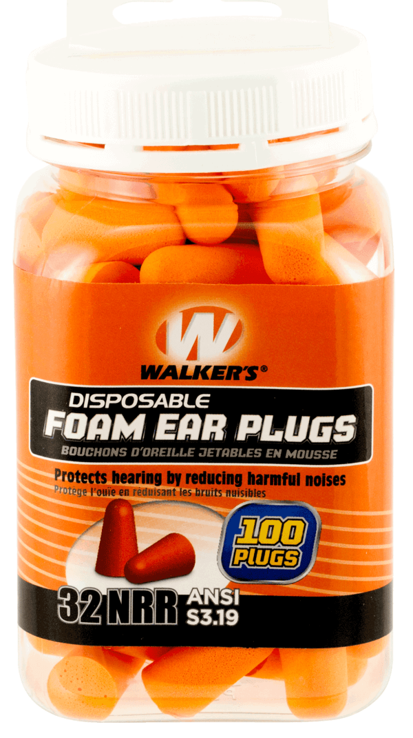 Walker’s GWPFP50PK Foam Ear Plugs Foam 33 dB Orange 50 Pair
