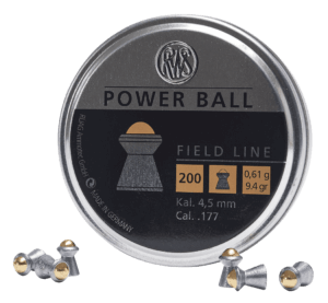 RWS/Umarex 2317414 Power Ball Field Line 177 Steel/Lead Domed Pellet 200 Per Tin
