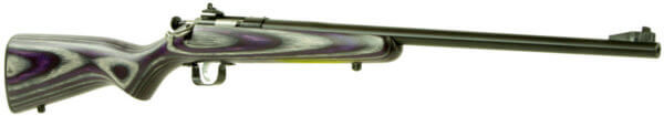 Crickett KSA2227 Youth 22 LR 1rd 16.12″ Blued Barrel & Receiver Fixed Front/Adjustable Rear Sights Purple Laminate Stock w/11.5″ LOP Rebounding Firing Pin Safety