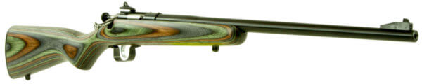 Crickett KSA2252 Youth 22 LR 1rd 16.12″ Blued Barrel & Receiver Fixed Front/Adjustable Rear Peep Sights Camo Laminate Stock w/11.5″ LOP Rebounding Firing Pin Safety