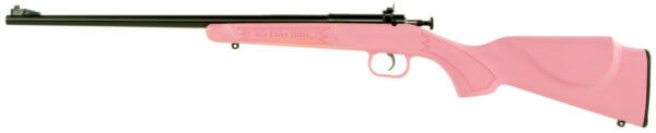 Crickett KSA2220BSC Youth Package 22 LR 16.12 Blued Barrel & Receiver  Pink Synthetic Stock w/11.5″ LOP  Rebounding Firing Pin Safety Includes 4×32 Scope  KSA301 Scope Mount Kit & Soft Rifle Case”