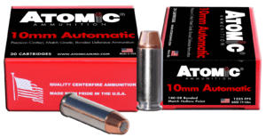 Atomic 00457 Pistol 10mm Auto 180 gr Bonded Match Hollow Point 20rd Box