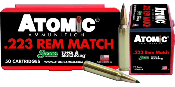 Atomic Ammunition 00452 Rifle Match 223 Rem 77 gr Tipped MatchKing 50rd Box