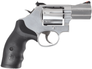 Smith & Wesson 164192 Model 686 Plus 357 Mag or 38 S&W Spl +P  Stainless Steel 2.50 Barrel  7 Shot  Satin Stainless Steel L-Frame  Red Ramp Front/Adjustable White Outline Rear Sights  Internal Lock”