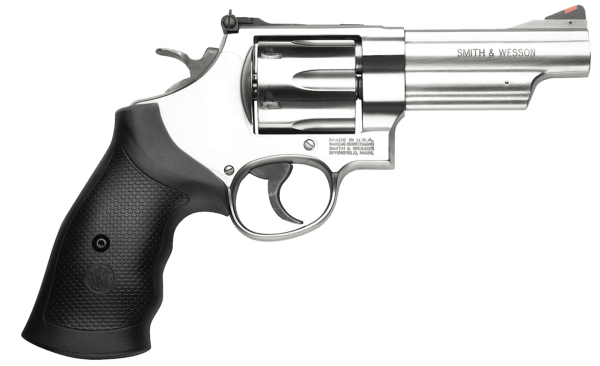Smith & Wesson 163603 Model 629  44 Rem Mag or 44 S&W Spl Stainless Steel 4.12″ Barrel & 6rd Cylinder  Satin Stainless Steel N-Frame   Red Ramp Front/White Outline Rear Sights