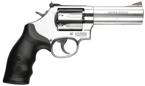 Smith & Wesson 164194 Model 686 Plus 357 Mag or 38 S&W Spl +P Stainless Steel 4.12 Barrel  7 Shot  Satin Stainless Steel L-Frame  Red Ramp Front/White Outline Rear Sights  Internal Lock”