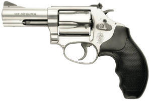 Smith & Wesson 162430 Model 60 357 Mag or 38 S&W Spl +P Stainless Steel 3″ Barrel & 5rd Cylinder Satin Stainless Steel J-Frame Exposed Hammer Polymer Grip