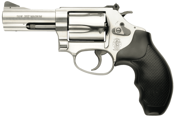Smith & Wesson 162430 Model 60  357 Mag or 38 S&W Spl +P 5 Shot 3 Stainless Steel Barrel/Cylinder  Satin Stainless Steel J-Frame  Exposed Hammer  Polymer Grip”