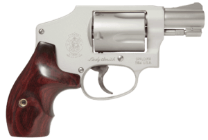 Smith & Wesson 163808 Model 642 Ladysmith 38 S&W Spl +P Stainless Steel 1.88″ Barrel & 5rd Cylinder, Matte Silver Aluminum Alloy J-Frame, Wood Grip, Snag-free Enclosed Hammer, Internal Lock