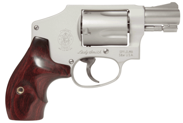 Smith & Wesson 163808 Model 642 Ladysmith 38 S&W Spl +P Stainless Steel 1.88″ Barrel & 5rd Cylinder Matte Silver Aluminum Alloy J-Frame Wood Grip Snag-free Enclosed Hammer Internal Lock