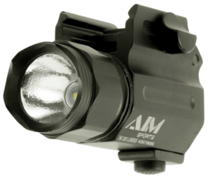 Aim Sports FQ330C Compact Weapon For Compact Pistol 330 Lumens Output White/Red/Green/Blue Cree LED Light Weaver Quick Release Mount Black Anodized Aluminum