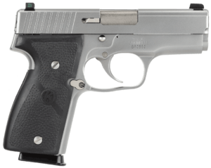 Kahr Arms M9093A MK *CA Compliant 9mm Luger Caliber with 3″ Barrel 6+1 or 7+1 Capacity Overall Matte Stainless Steel Finish Serrated Slide & Textured Wraparound Black Nylon Grip