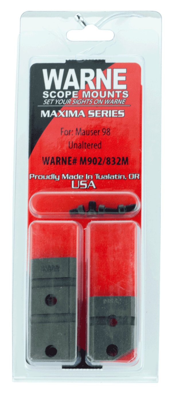 Warne M902832M Maxima Base Set For Rifle Mauser 98 Unaltered Weaver Matte Black Steel