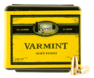 Speer Bullets 1023 Varmint 22 Caliber .224 45 GR Jacketed Soft Point (JSP) 100 Box