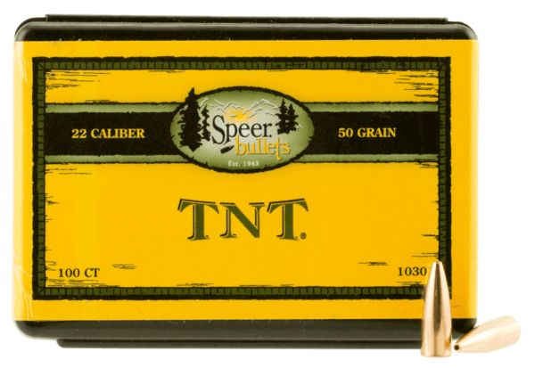 Speer Bullets 1030 TNT 22 Caliber .224 50 gr Jacketed Hollow Point (JHP) 100 Box