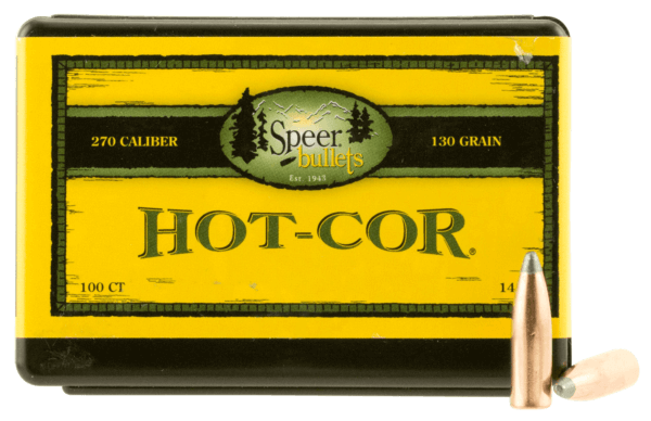 Speer Bullets 1459 Hot-Cor 270 Caliber .277 130 GR Spitzer Soft Point 100 Box