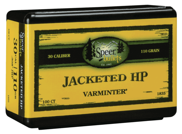 Speer Bullets 1835 Varmint 30 Caliber .308 110 GR Jacketed Hollow Point (JHP) 100 Box