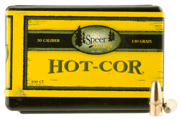 Speer Bullets 2007 Hot-Cor 30 Caliber .308 130 GR Soft Point Flat Nose (SPFN) 100 Box