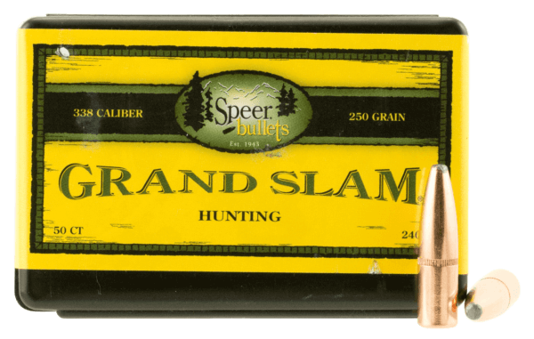 Speer Bullets 2408 Grand Slam 338 Caliber .338 250 GR Soft Point (SP) 50 Box