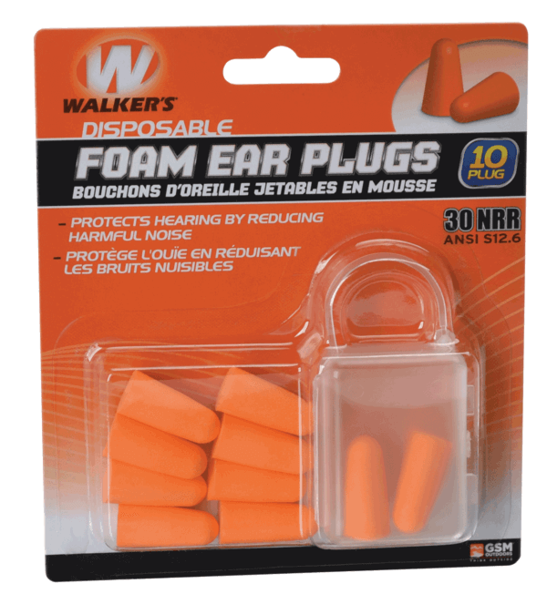 Walker’s GWPFP5PK Foam Ear Plugs Foam 32 dB In The Ear Orange Adult 5 Pair