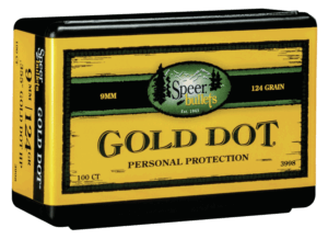 Speer Bullets 3994 Gold Dot Personal Protection 9mm .355 115 GR Hollow Point (HP) 100 Box