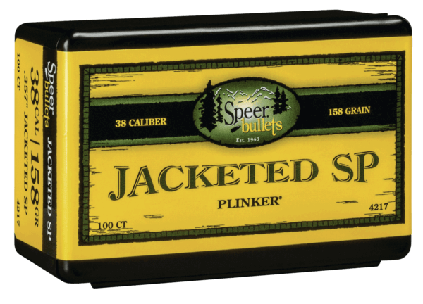 Speer Bullets 4217 Handgun 38 Caliber .357 158 GR Jacketed Soft Point (JSP) 100 Box