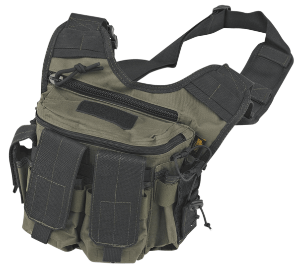US PeaceKeeper P20305 Rapid Deployment Pack Shoulder Sling 600D Polyester OD Green w/Black Accents 12″ L x 10″ H x 3″ D