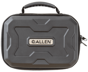 Allen 827 EXO Handgun Case made of Polymer with Black Finish Molded Carry Handle Egg Crate Foam & Lockable Zippers 7″ x 5.25″